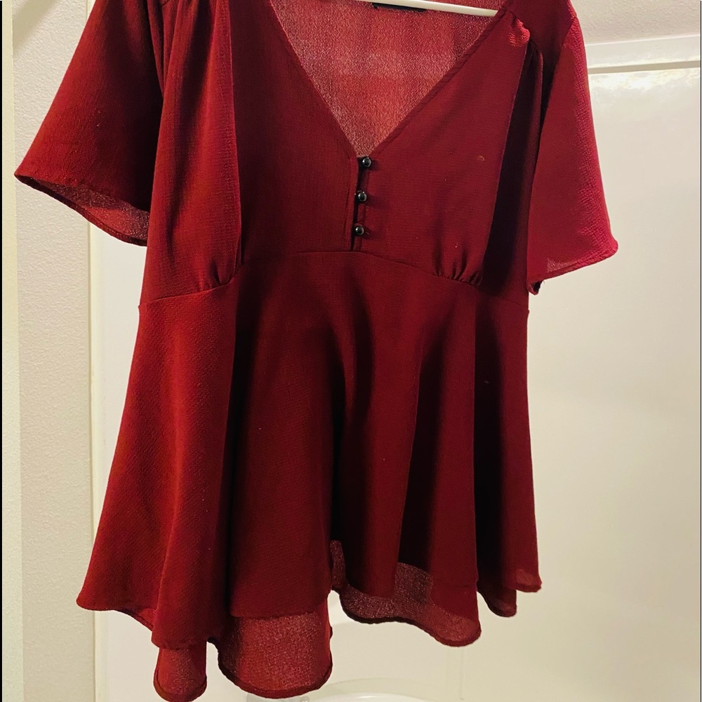 Deep Red Blouse XL